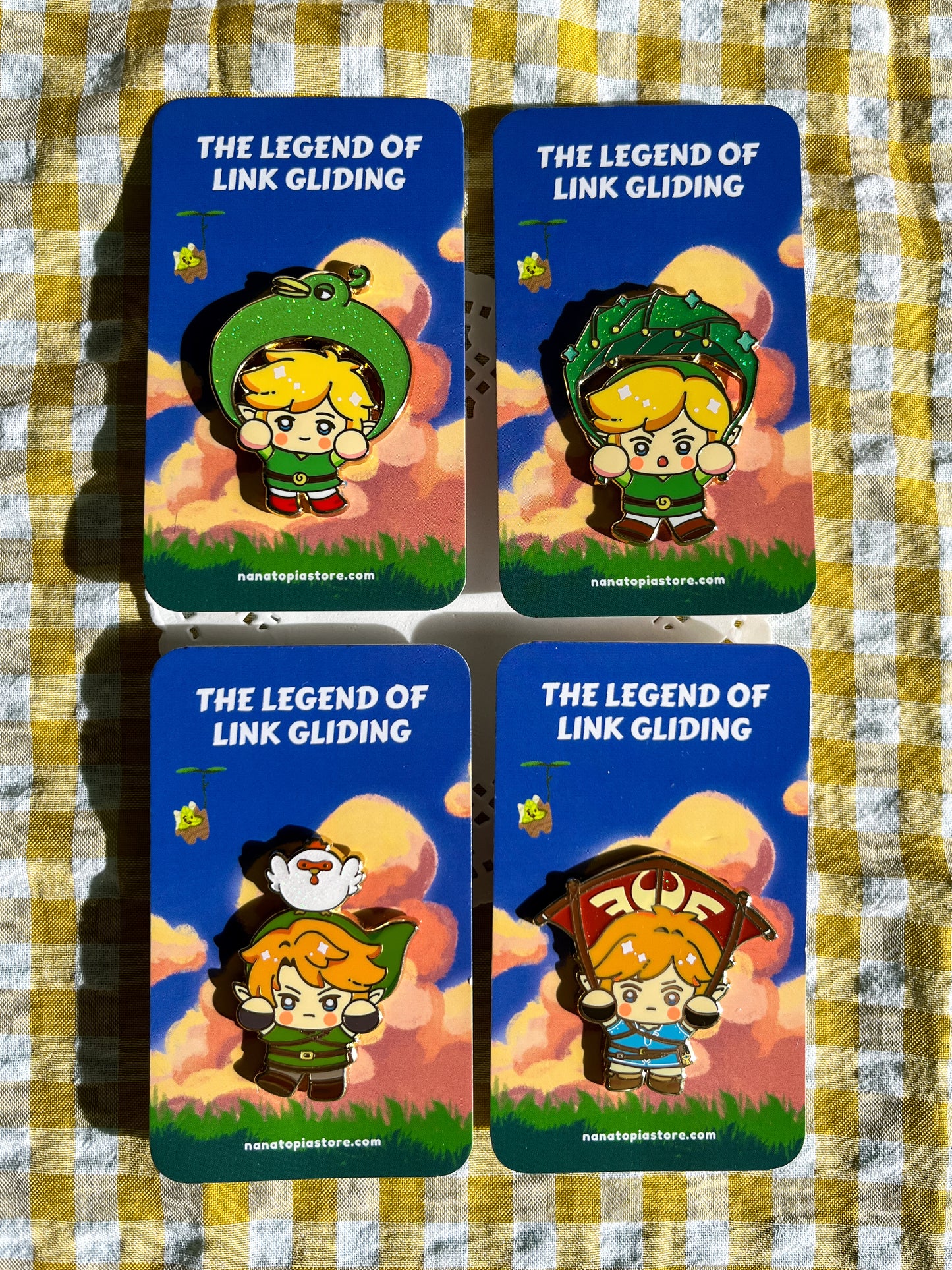 The Legend of Link Gliding Enamel Pins