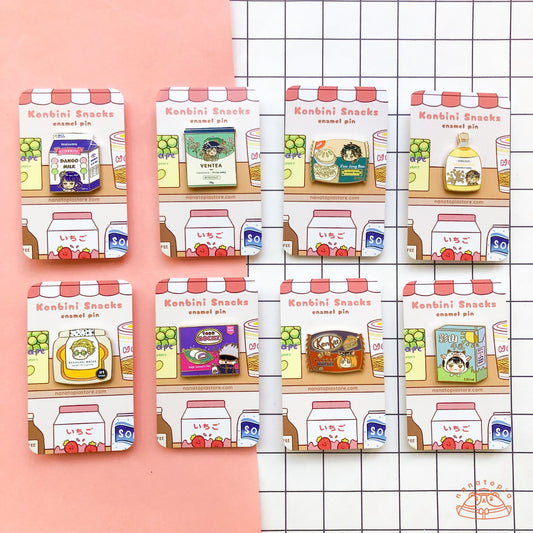 Konbini Snacks Enamel Pins