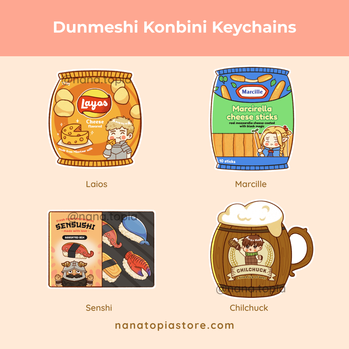 Dunmeshi x Konbini Acrylic Charms