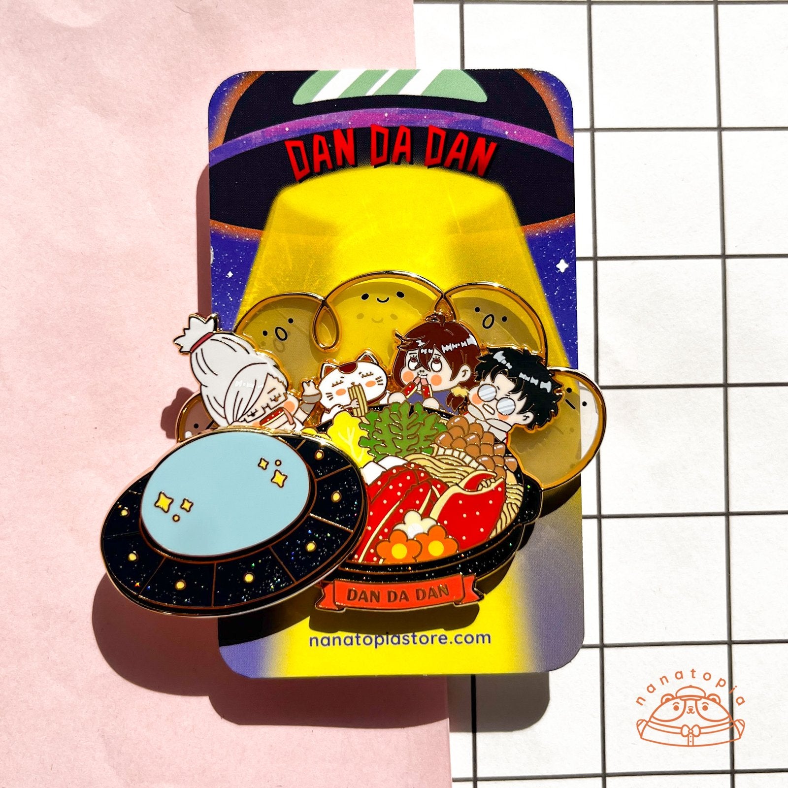 Alien Ghost Hotpot Magnetic Enamel Pin