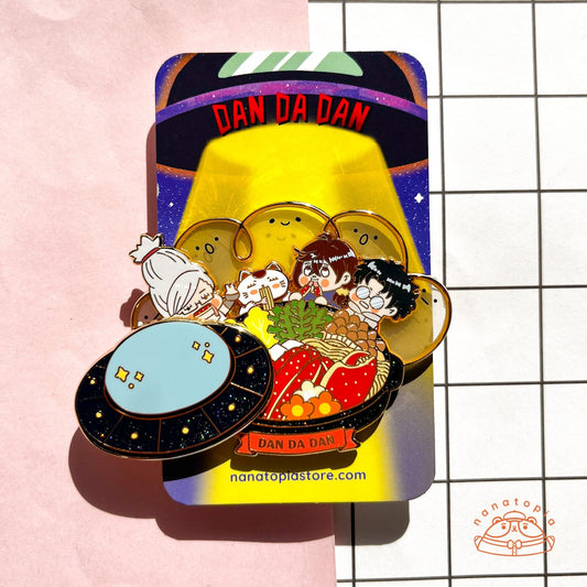 Alien Ghost Hotpot Magnetic Enamel Pin