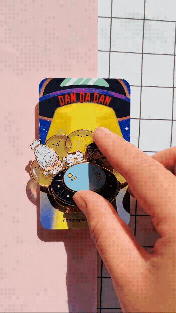 Alien Ghost Hotpot Magnetic Enamel Pin