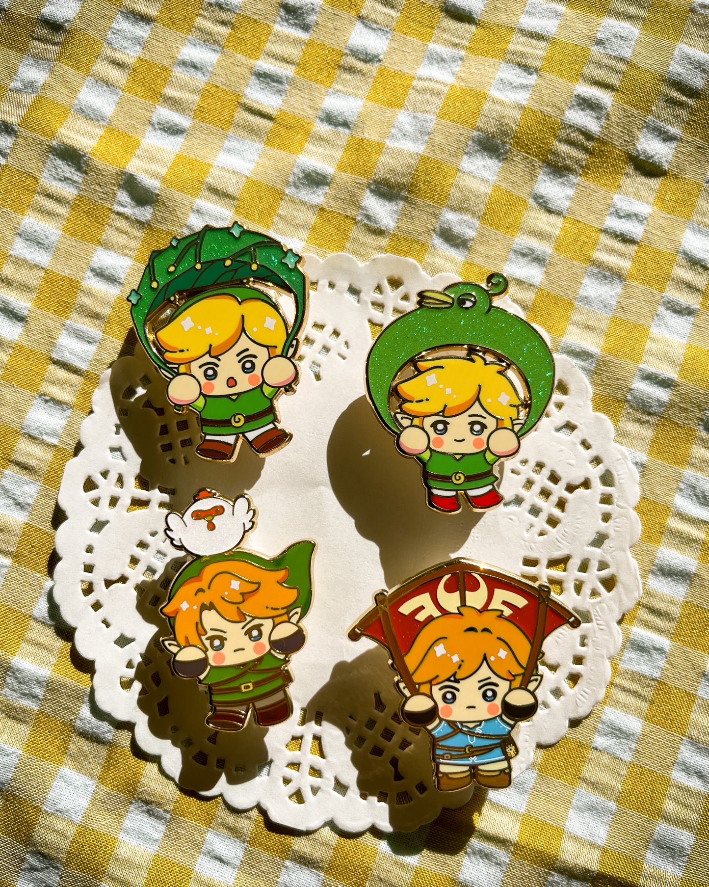 The Legend of Link Gliding Enamel Pins