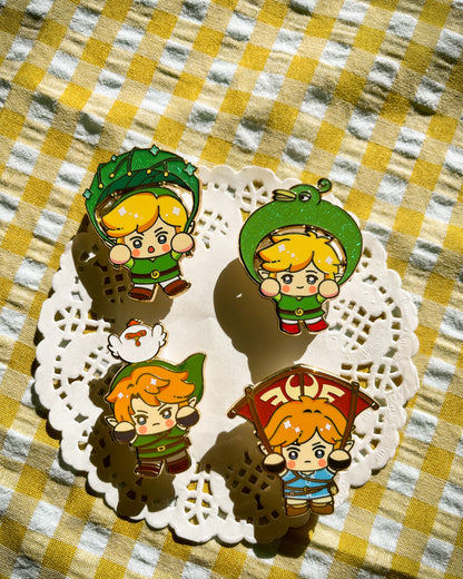 The Legend of Link Gliding Enamel Pins