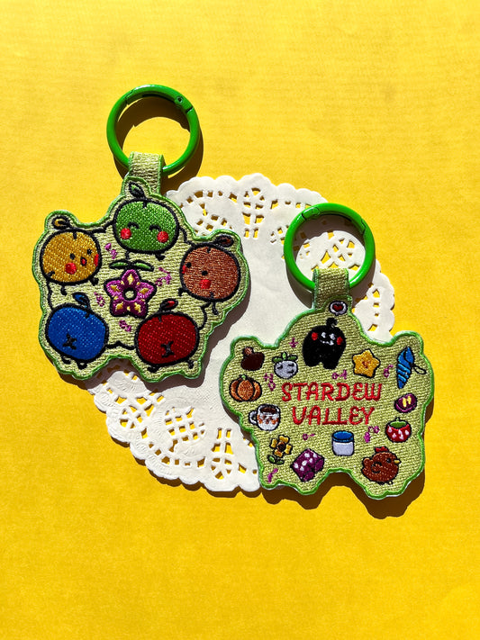 Stardew Valley Embroidered Keychain