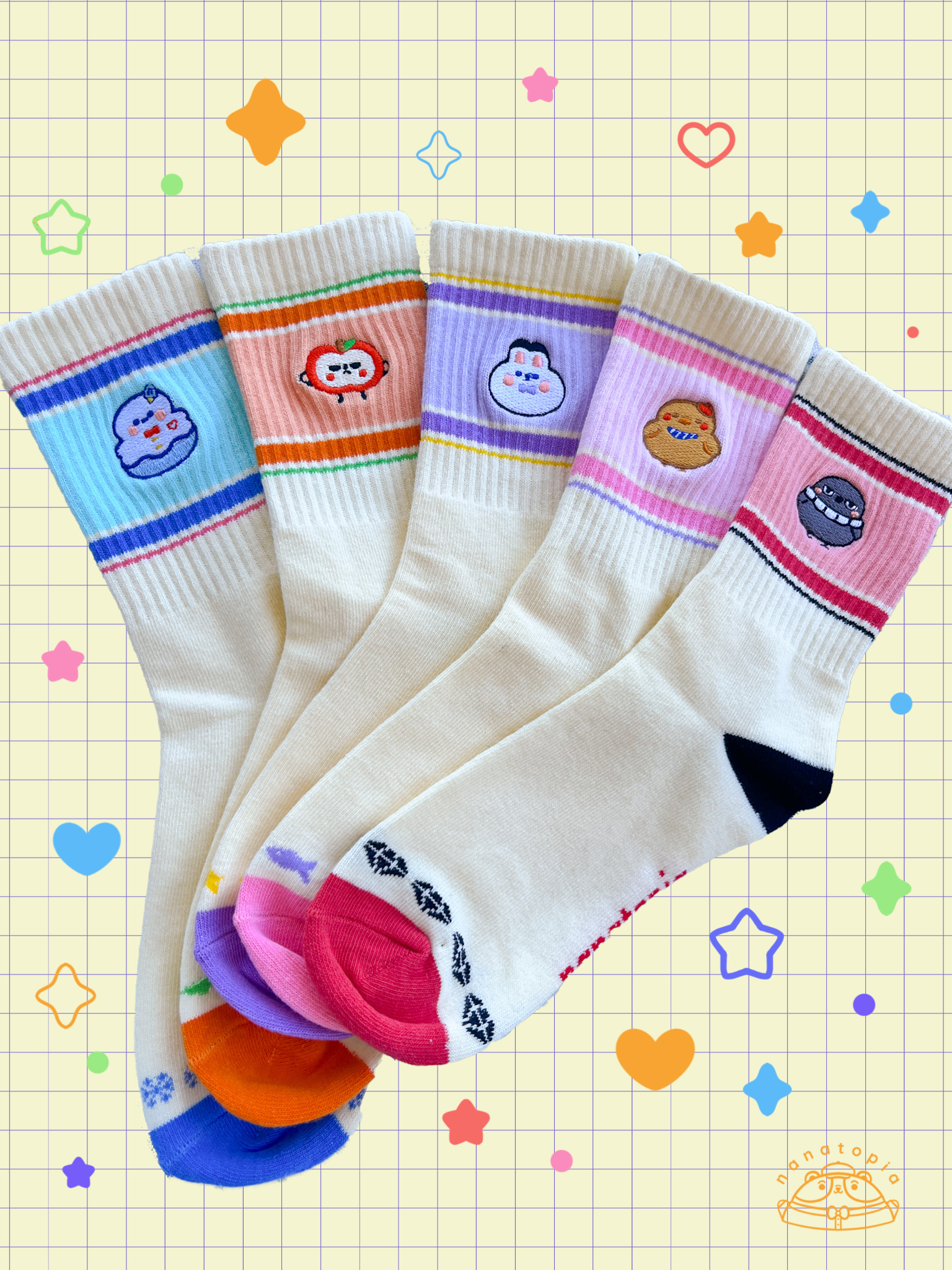 LADS Embroidered Crew Socks – nanatopia