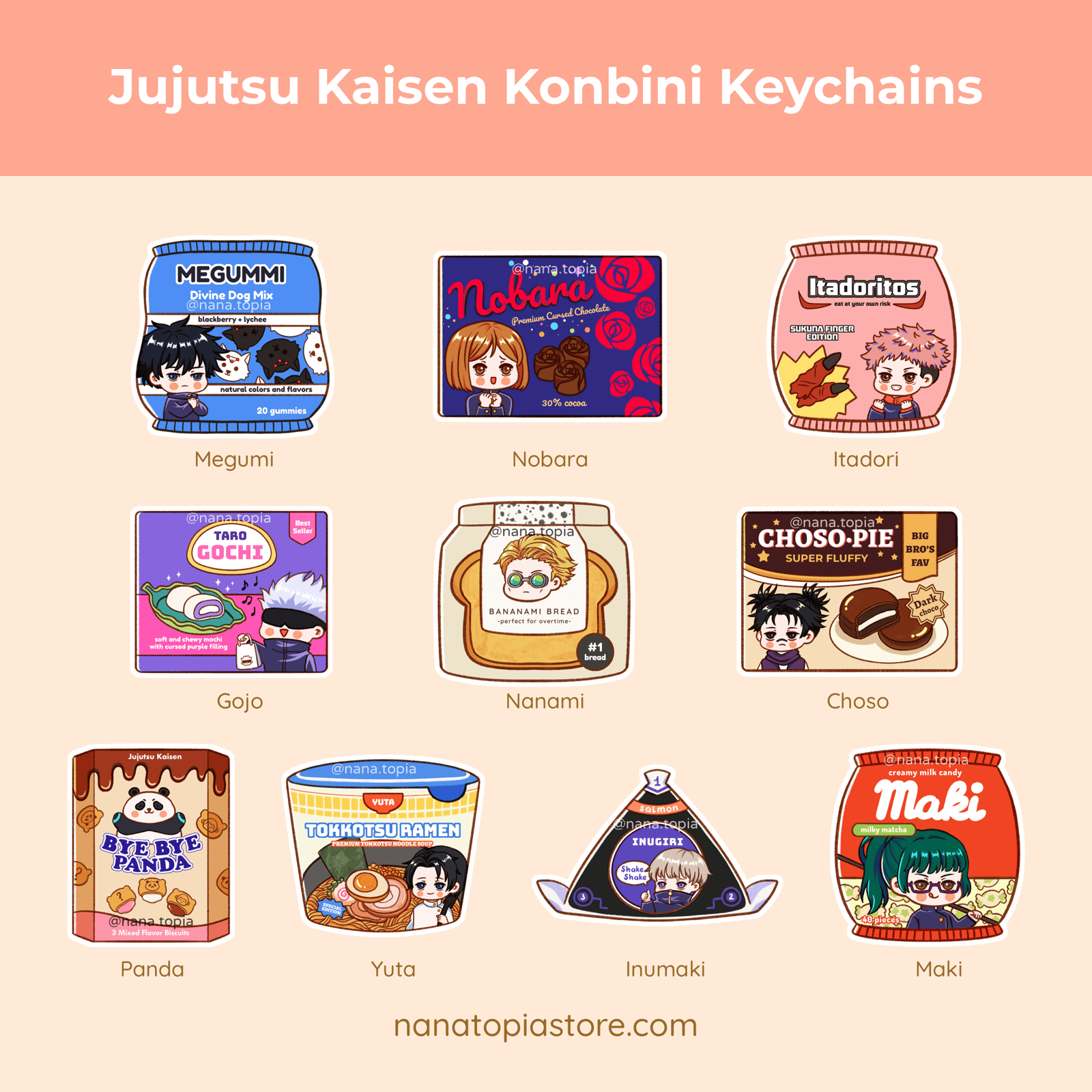JJK x Konbini Acrylic Charms
